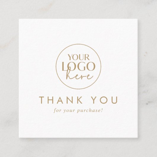 Chique Gold Typografie Logo QR Code Dank u Kortingskaartje (Voorkant)