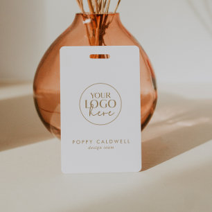 Chique Gold Typografie Logo QR Code Medewerker ID  Badge