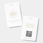 Chique Gold Typografie Logo QR Code Medewerker ID  Badge (Voor- en achterkant)