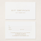Chique Gold Typografie Zakelijk Cadeaubon Visitekaartje (Voorkant /achterkant)