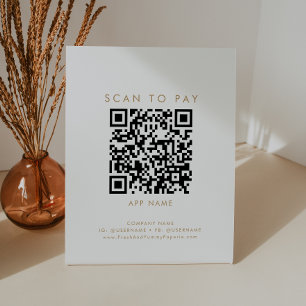 Chique Gold Typografie Zakelijk Scannen om te beta Reclamebord Met Voetstuk