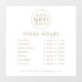 Chique Gold Typografie Zakelijke Logo Winkeluren Raamsticker (Vel)