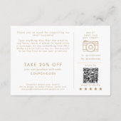 Chique Gold Typography Business Bedankt Bestellen Informatiekaartje (Achterkant)