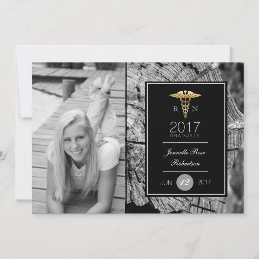 Chique Gold Verpleegkundig Afstudeerfeest | Aankon Kaart (Voorkant)