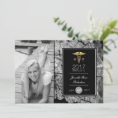 Chique Gold Verpleegkundig Afstudeerfeest | Aankon Kaart (Staand voorkant)