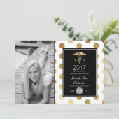 Chique Gold Verpleegkundig Afstudeerfeest | Aankon Kaart (Staand voorkant)