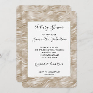 Chique Gold Zebra Print Baby shower Kaart