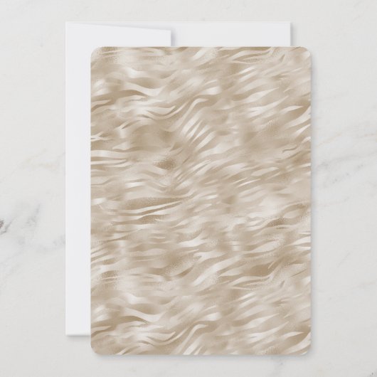 Chique Gold Zebra Print Baby shower Kaart (Achterkant)