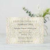 Chique Gold Zebra Print baby shower Kaart (Staand voorkant)