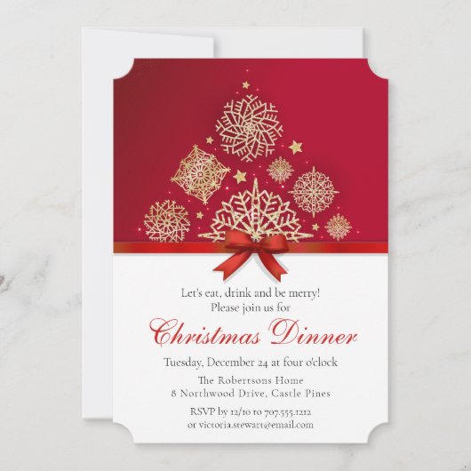 Chique Golden Mandala Kerstdiner Kaart (Voorkant)