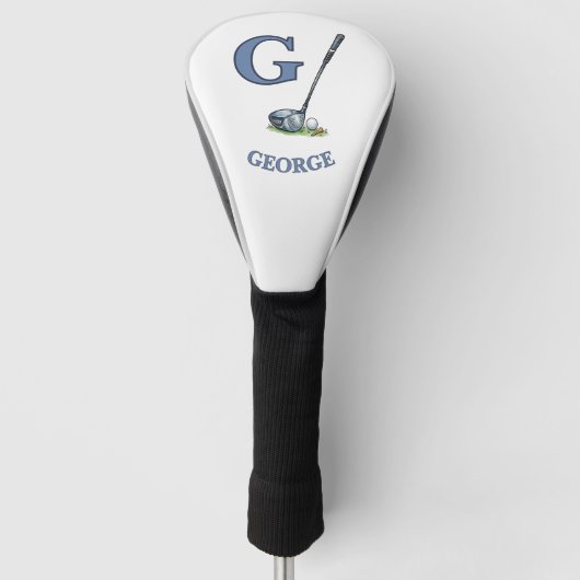Chique Golfclub Monogram Naam Golfheadcover (Voorkant)