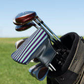 Chique golfputterhoes met strak streepdesign golfheadcover (Insitu)