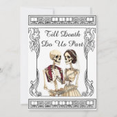 Chique Gothic Till Death Do Us Part Wedding Kaart (Achterkant)