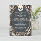 chique gotisch donker halloween kostuum feest kaart (Staand voorkant)