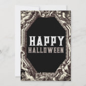  chique gotisch donker halloween kostuum feest kaart (Achterkant)