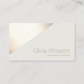 Chique Goud Beige Geometrische Stylist Visitekaartje (Voorkant)