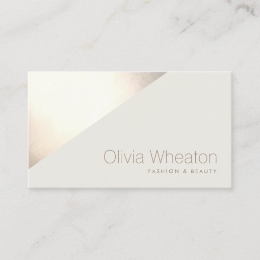 Chique Goud Beige Geometrische Stylist Visitekaartje (Voorkant)