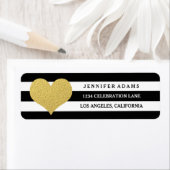 Chique goud | Black Stripe Retouradreslabels Etiket (Insitu)