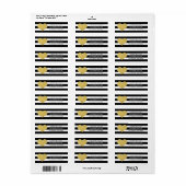 Chique goud | Black Stripe Retouradreslabels Etiket (Full Sheet)