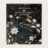 Chique Goud Bloemen Krans Bruiloft Plaats Tafelnum Kaart (Buitenkant ongevouwen)