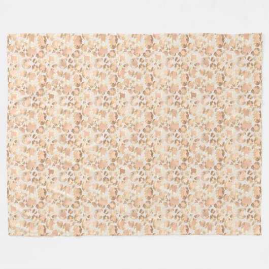 Chique goud blush roze luipaard print fleece deken (Voorkant (Horizontaal))