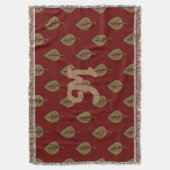 Chique Goud Bourgogne Rood Blad Custom Monogram Deken (Voorkant Verticaal)