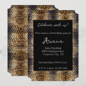 Chique Goud Brons Zwart Slangenhuid Kaart (Voorkant / Achterkant)