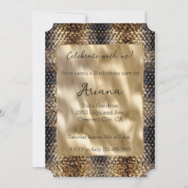 Chique Goud Brons Zwart Slangenhuid Kaart