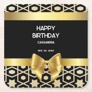 Chique Goud Egypte Geometrische Gouden Boog Gelukk Kartonnen Onderzetters