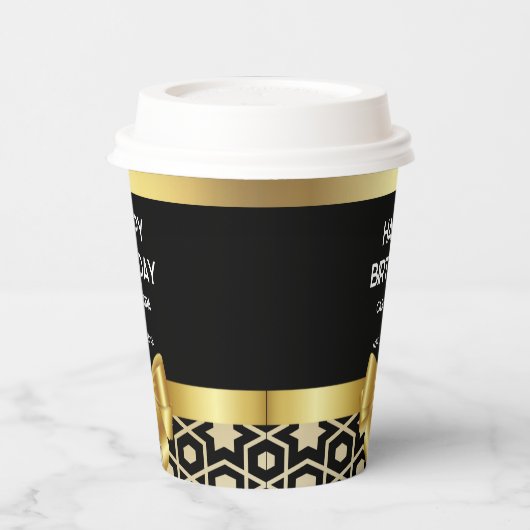 Chique Goud Egypte Geometrische Gouden Boog Gelukk Papieren Bekers (Links)