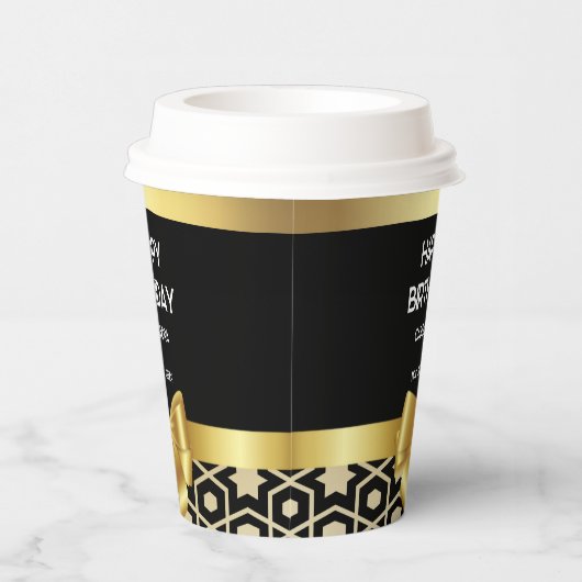 Chique Goud Egypte Geometrische Gouden Boog Gelukk Papieren Bekers (Rechts)