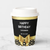 Chique Goud Egypte Geometrische Gouden Boog Gelukk Papieren Bekers (Voorkant)