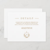 Chique Goud en Wit Bruiloft Details Behuizing Kaar (Voorkant / Achterkant)