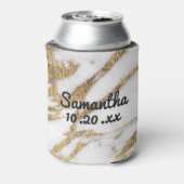 Chique goud en wit marmer team bruid Bachelorette Blikjeskoeler (Blikje Achterkant)