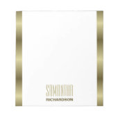 Chique goud en wit modern geometrisch Notitieblok (Voorkant)