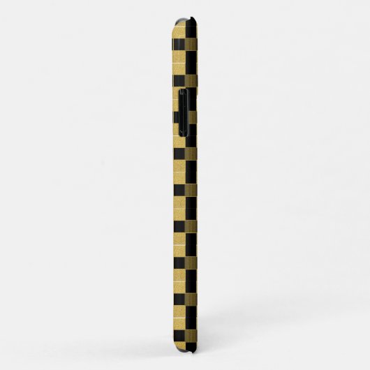 Chique goud en zwart dambord patroon Case-Mate iPhone case (Achterkant/rechts)