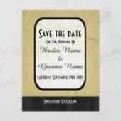 Chique goud en zwart sparen de datum aankondigingskaart (Voorkant)