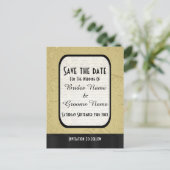 Chique goud en zwart sparen de datum aankondigingskaart (Staand voorkant)