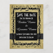 Chique goud en zwart sparen de datum aankondigingskaart (Voorkant)