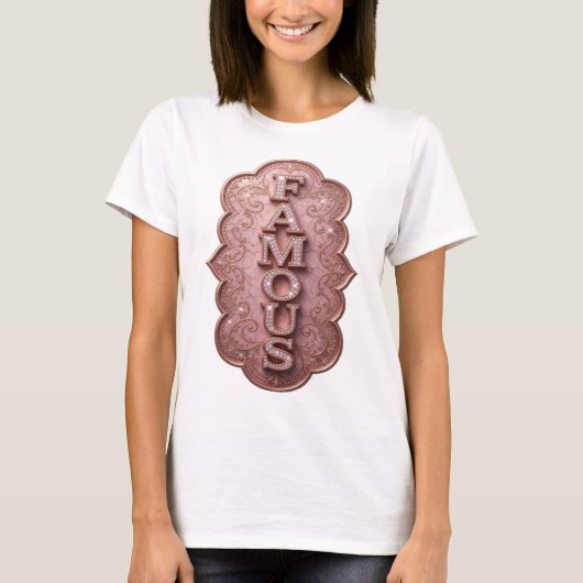 Chique Goud FAMEUZE Ontwerp T-shirt (Voorkant)