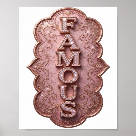 Chique Goud FAMOUS Design Poster (Voorkant)