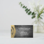 Chique goud geborsteld | gekrast metaal visitekaartje (Staand voorkant)