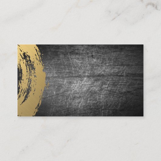 Chique goud geborsteld | gekrast metaal visitekaartje (Achterkant)