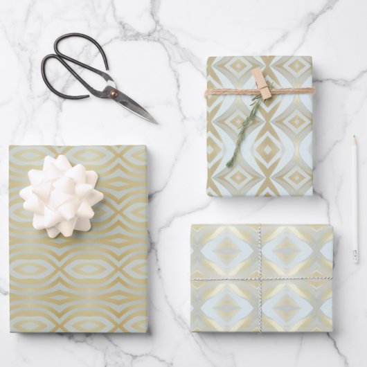 Chique goud gevarieerd patroon inpakpapier vel (Voorkant)