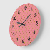 Chique Goud Glam en Roze Stippen Grote Klok (Hoek)