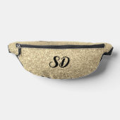 Chique goud glinsterend monogram  heuptasje (Liggend)