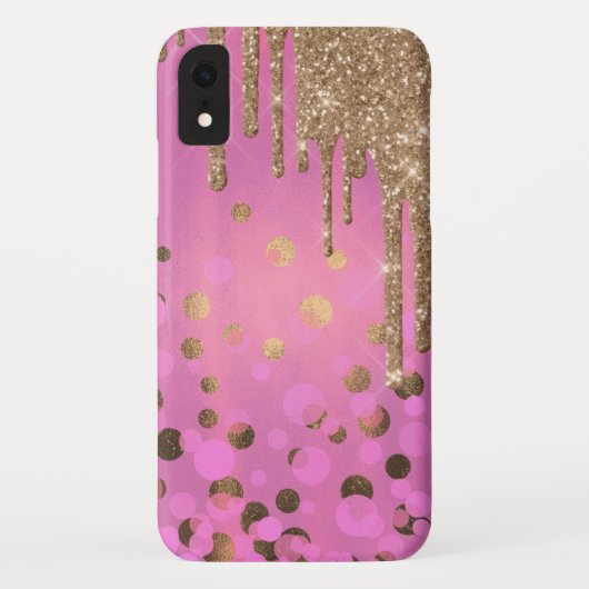 Chique goud glinsterende druppels iPhone 6.1 hoesj Case-Mate iPhone Case (Achterkant)
