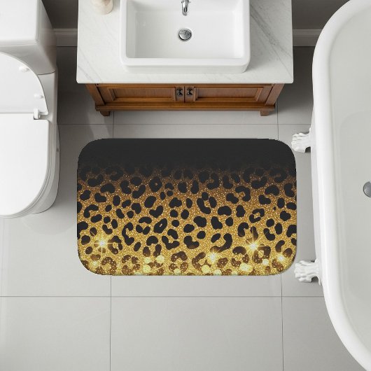 Chique goud glitter luipaardprint patroon badmat