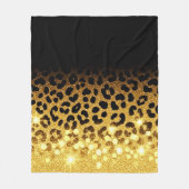 Chique goud glitter luipaardprint patroon fleece deken (Voorkant)