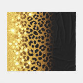 Chique goud glitter luipaardprint patroon fleece deken (Voorkant (Horizontaal))